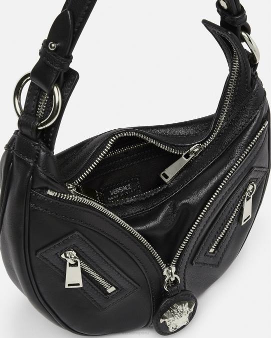 Versace bolsas mujer bolso hobo pequeño repetido 6BPV282 negro
