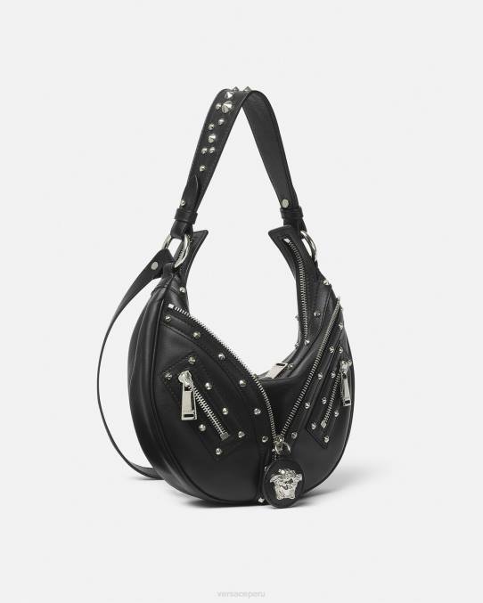 Versace bolsas mujer bolso hobo pequeño repetido 6BPV283 negro
