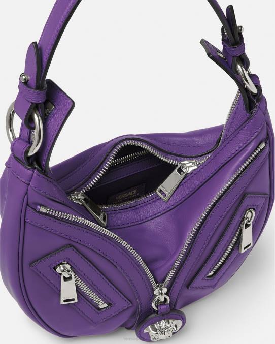 Versace bolsas mujer bolso hobo pequeño repetido 6BPV294 Violeta