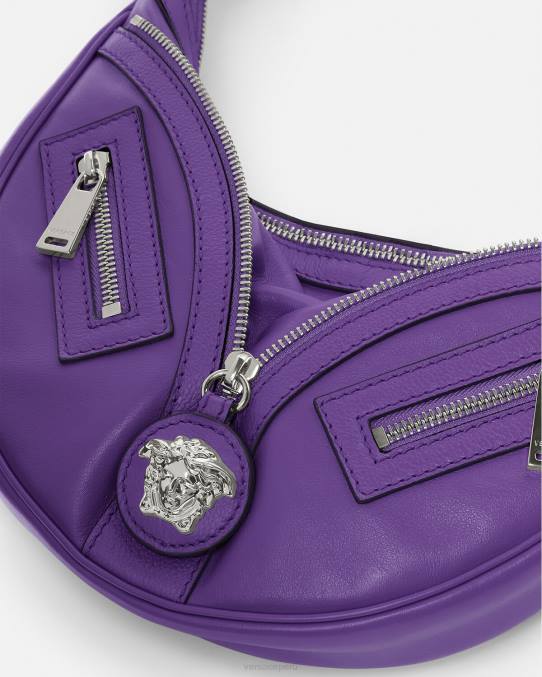 Versace bolsas mujer bolso hobo pequeño repetido 6BPV294 Violeta