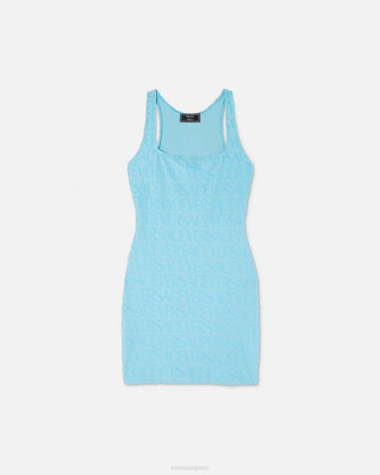 Versace ropa interior y ropa de playa mujer vestido tipo toalla por toda la prenda 6BPV1190 azul claro