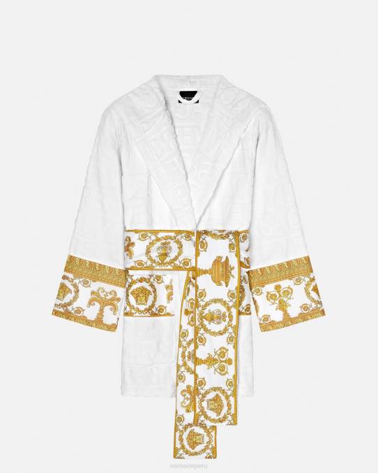 Versace ropa interior y ropa de playa mujer albornoz corto integral 6BPV1087 blanco