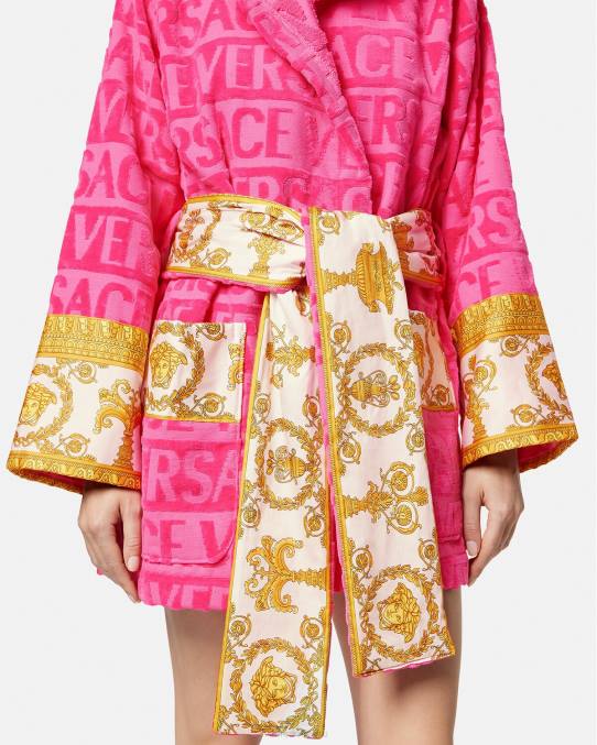 Versace ropa interior y ropa de playa mujer albornoz corto integral 6BPV1093 fucsia