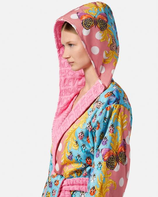 Versace ropa interior y ropa de playa mujer albornoz corto mariposas 6BPV1080 imprimir