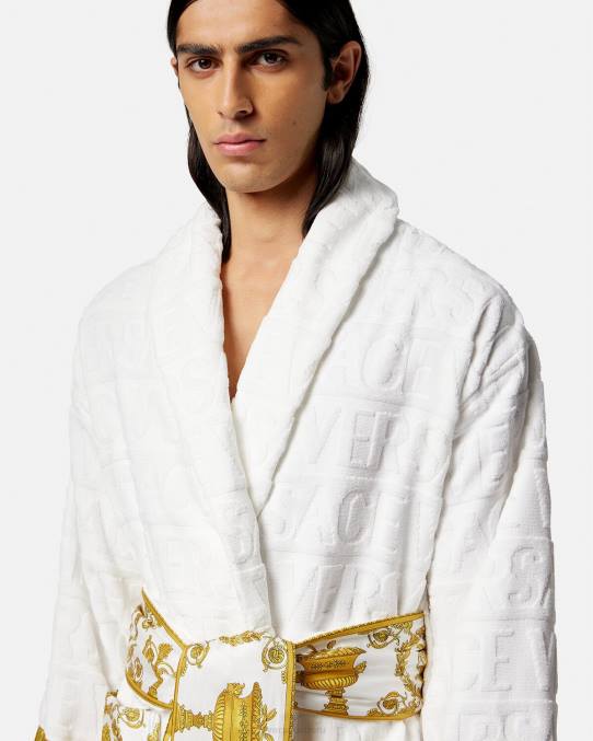 Versace ropa interior y ropa de playa mujer yo bata de baño barroca 6BPV1088 blanco