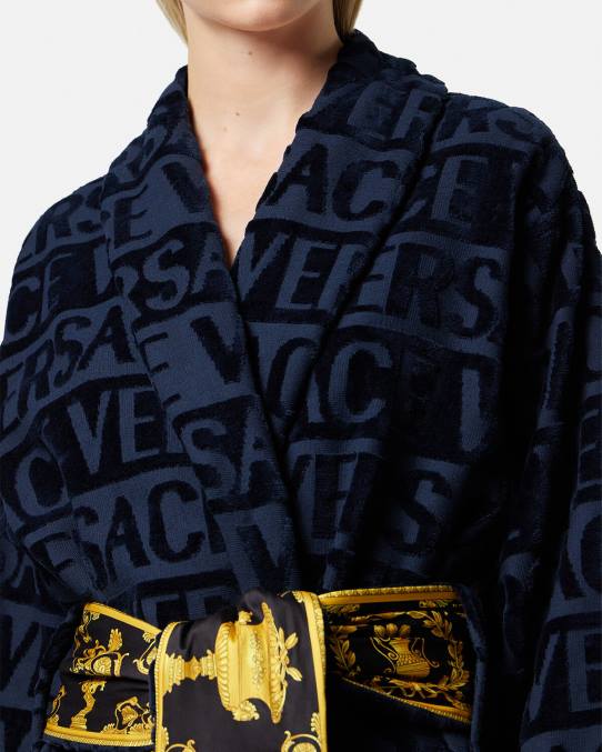 Versace ropa interior y ropa de playa mujer yo bata de baño barroca 6BPV1091 azul