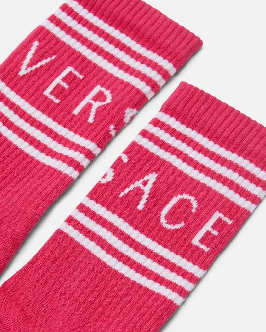 Versace ropa interior y ropa de playa mujer calcetines con logo vintage años 90 6BPV1106 fucsia