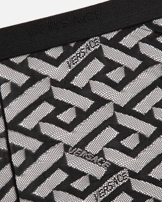 Versace ropa interior y ropa de playa mujer medias greca 6BPV1104 negro