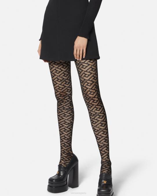 Versace ropa interior y ropa de playa mujer medias greca 6BPV1104 negro