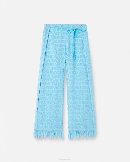 Versace ropa interior y ropa de playa mujer pantalones pareo de toalla 6BPV1188 azul claro