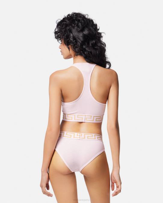Versace ropa interior y ropa de playa mujer calzoncillos con borde de greca 6BPV1059 Rosa claro