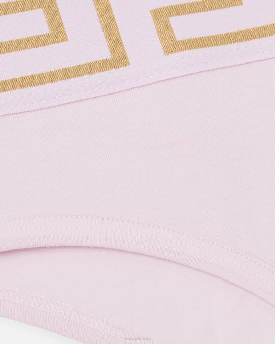 Versace ropa interior y ropa de playa mujer calzoncillos con borde de greca 6BPV1059 Rosa claro