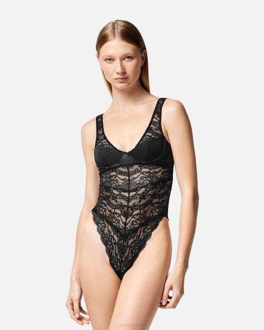 Versace ropa interior y ropa de playa mujer mono de encaje 6BPV1068 negro