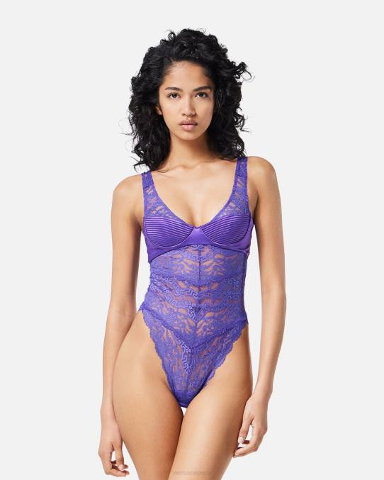 Versace ropa interior y ropa de playa mujer mono de encaje 6BPV1078 Violeta