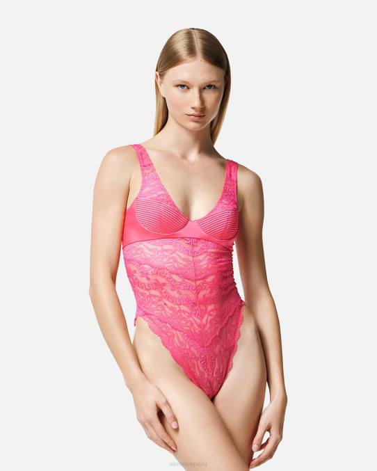Versace ropa interior y ropa de playa mujer mono de encaje 6BPV1079 rosa