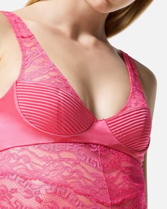 Versace ropa interior y ropa de playa mujer mono de encaje 6BPV1079 rosa