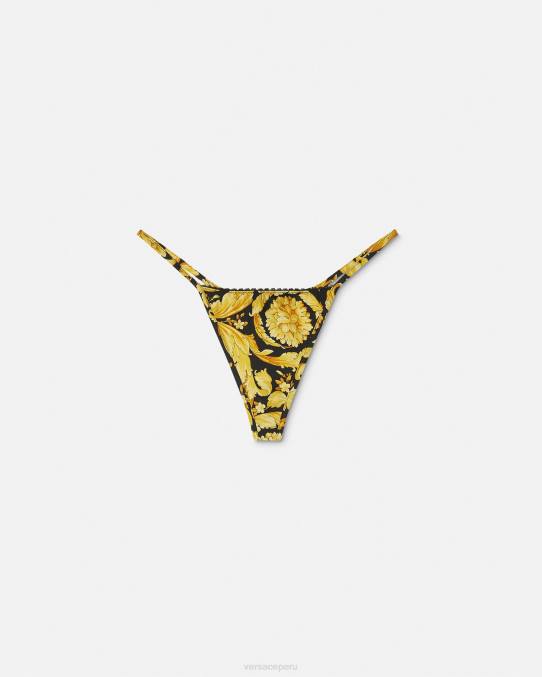 Versace ropa interior y ropa de playa mujer tanga de seda con estampado barroco 6BPV1071 imprimir