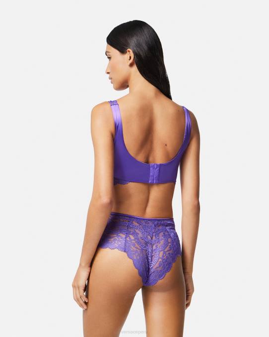 Versace ropa interior y ropa de playa mujer top bralette de encaje 6BPV1076 Violeta