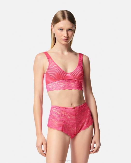 Versace ropa interior y ropa de playa mujer top bralette de encaje 6BPV1077 rosa