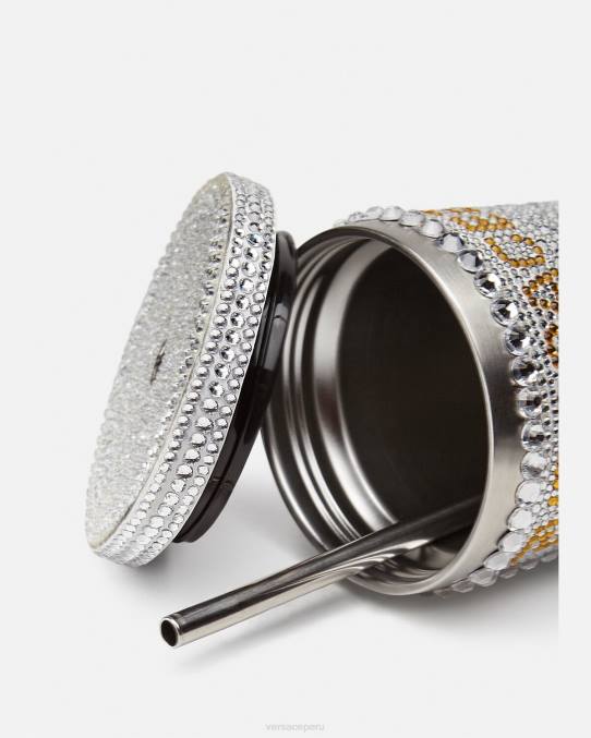 Versace ropa interior y ropa de playa mujer taza de viaje de medusa de cristal 6BPV1205 blanco