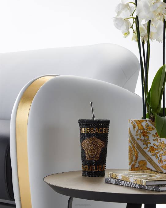 Versace ropa interior y ropa de playa mujer taza de viaje de medusa de cristal 6BPV1206 amarillo