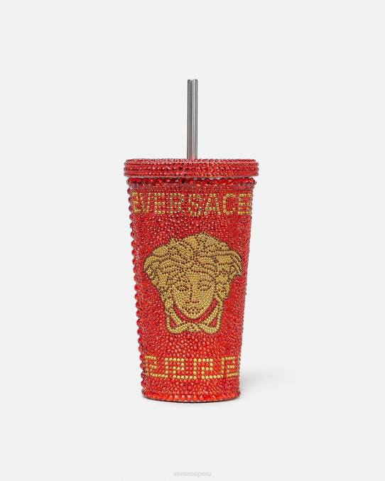 Versace ropa interior y ropa de playa mujer taza de viaje de medusa de cristal 6BPV1207 rojo