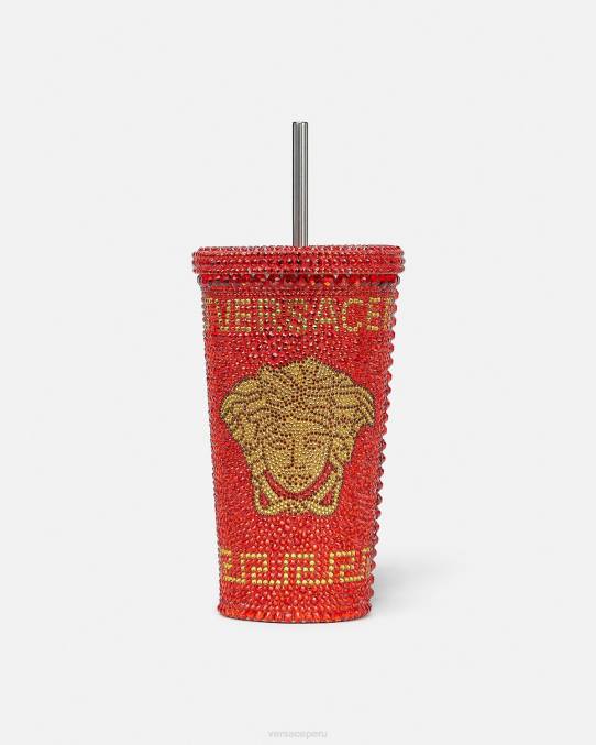 Versace ropa interior y ropa de playa mujer taza de viaje de medusa de cristal 6BPV1207 rojo
