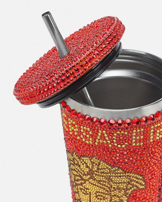 Versace ropa interior y ropa de playa mujer taza de viaje de medusa de cristal 6BPV1207 rojo