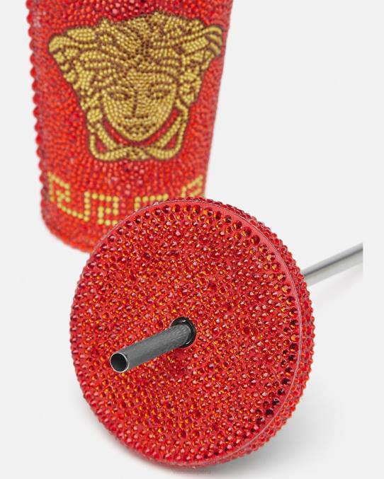 Versace ropa interior y ropa de playa mujer taza de viaje de medusa de cristal 6BPV1207 rojo