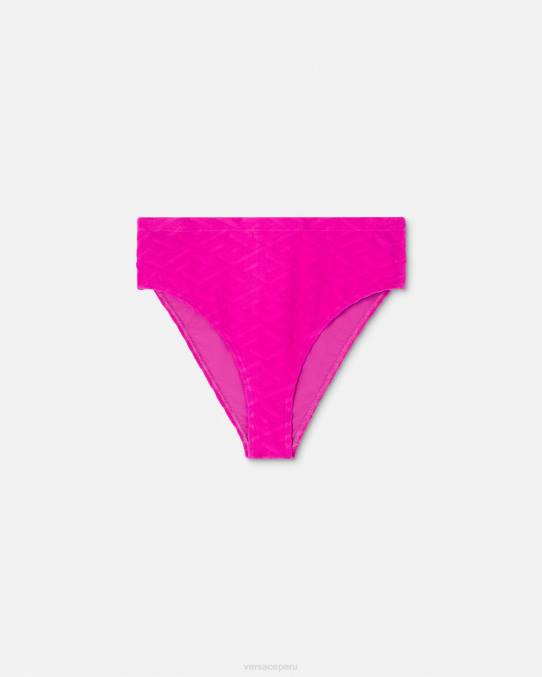 Versace ropa interior y ropa de playa mujer braguitas de bikini de cintura alta la greca 6BPV1183 fucsia