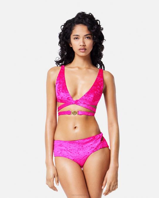 Versace ropa interior y ropa de playa mujer braguitas de bikini de terciopelo enrolladas 6BPV1174 fucsia