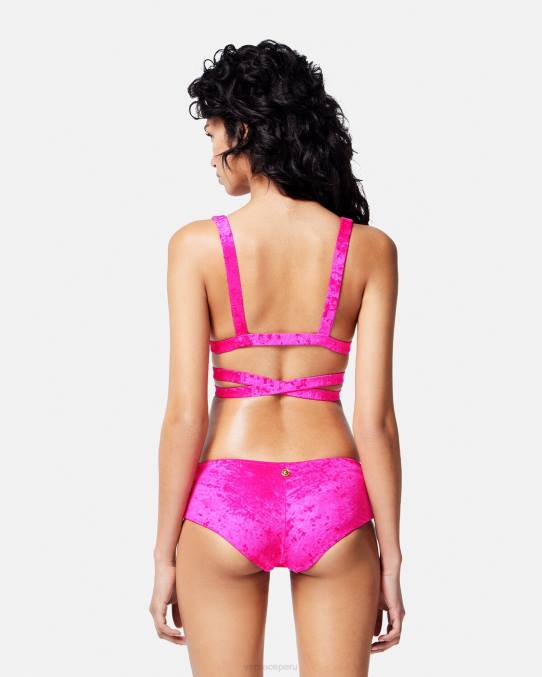 Versace ropa interior y ropa de playa mujer braguitas de bikini de terciopelo enrolladas 6BPV1174 fucsia