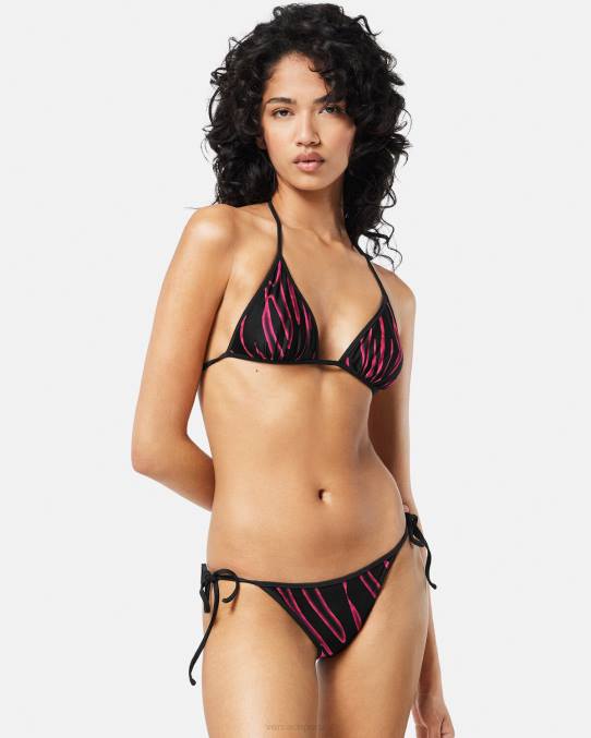 Versace ropa interior y ropa de playa mujer braguitas de bikini reversibles 6BPV1168 fucsia y estampado