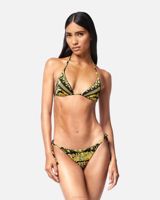 Versace ropa interior y ropa de playa mujer top de bikini con estampado barroco 6BPV1138 imprimir
