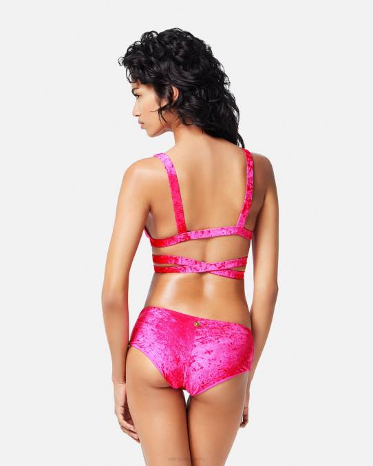 Versace ropa interior y ropa de playa mujer top de bikini de terciopelo con Medusa \'95 6BPV1173 fucsia