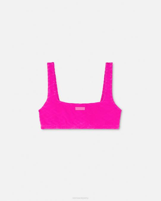 Versace ropa interior y ropa de playa mujer top de bikini de toalla la greca 6BPV1182 fucsia