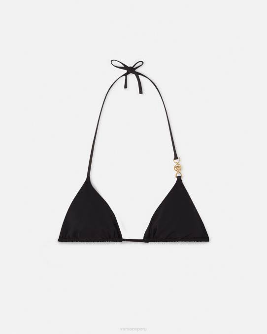 Versace ropa interior y ropa de playa mujer top de bikini de triángulo con medusa '95 6BPV1145 negro