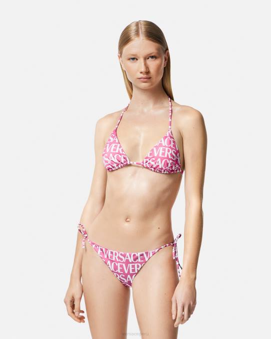 Versace ropa interior y ropa de playa mujer top de bikini por todo el cuerpo 6BPV1164 rosa y estampado