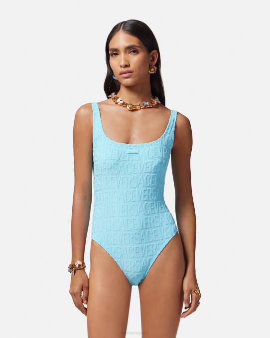 Versace ropa interior y ropa de playa mujer traje de baño de toalla 6BPV1123 azul claro