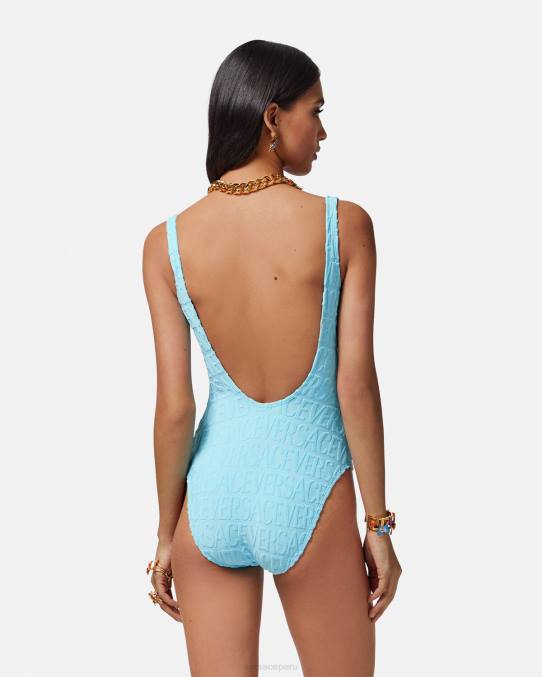 Versace ropa interior y ropa de playa mujer traje de baño de toalla 6BPV1123 azul claro