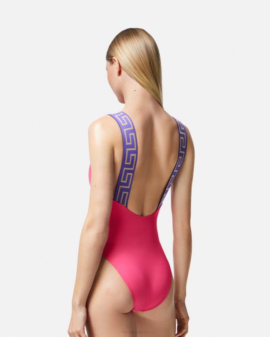 Versace ropa interior y ropa de playa mujer traje de baño de una pieza con borde de greca 6BPV1180 un color