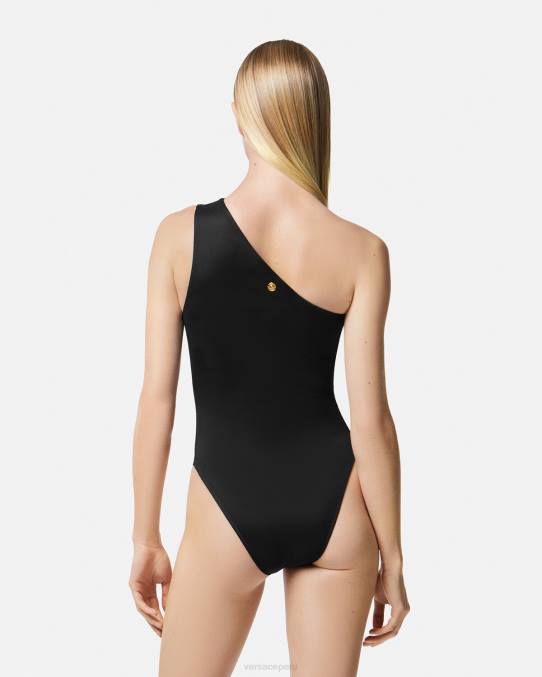 Versace ropa interior y ropa de playa mujer traje de baño de una pieza con cortes 6BPV1184 negro
