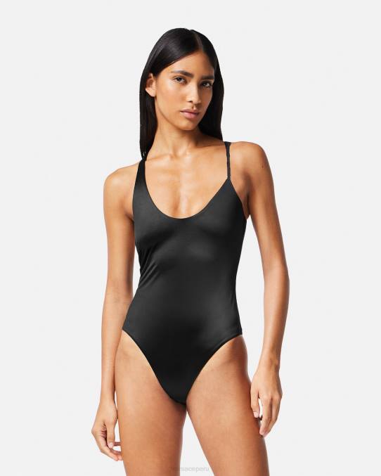 Versace ropa interior y ropa de playa mujer traje de baño de una pieza con medusa enrollada 6BPV1162 negro