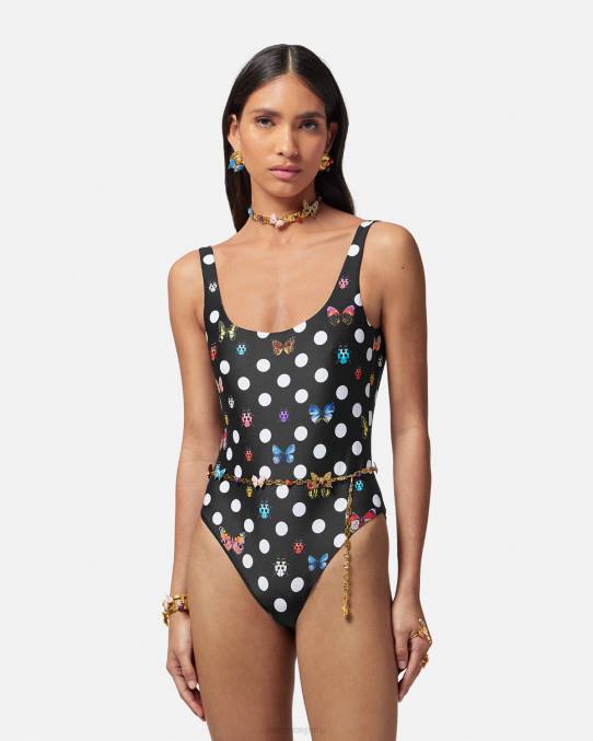 Versace ropa interior y ropa de playa mujer traje de baño de una pieza mariposas 6BPV1116 imprimir
