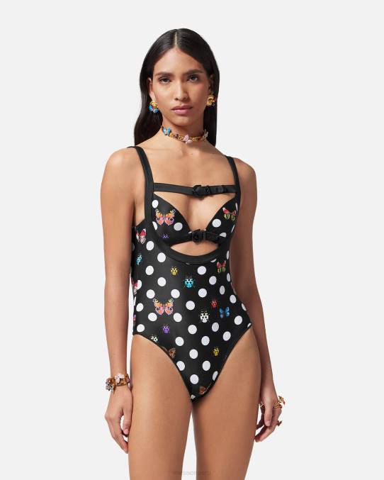 Versace ropa interior y ropa de playa mujer traje de baño de una pieza mariposas 6BPV1117 imprimir
