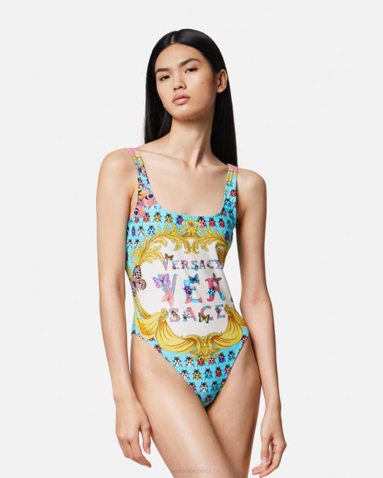 Versace ropa interior y ropa de playa mujer traje de baño de una pieza mariposas 6BPV1135 imprimir