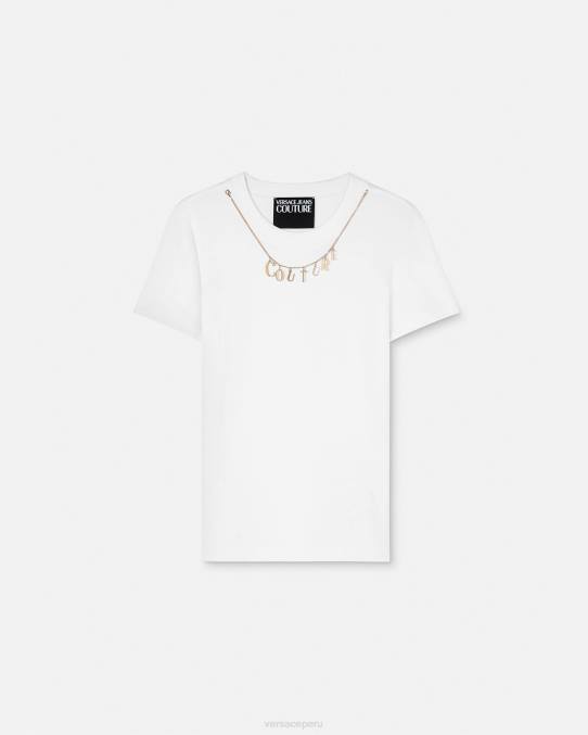 Versace ropa mujer camiseta con dijes 6BPV2220 blanco