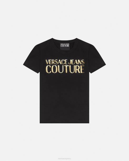Versace ropa mujer camiseta con logo 6BPV2233 oro negro