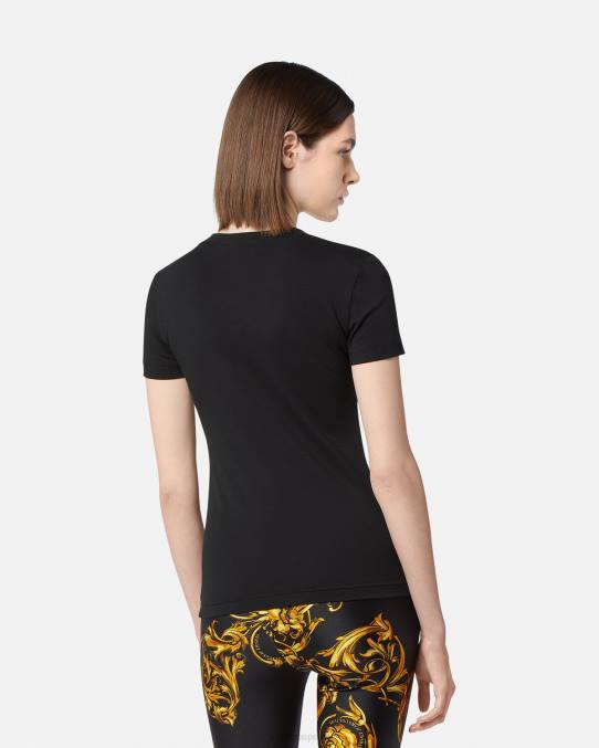 Versace ropa mujer camiseta con logo 6BPV2233 oro negro