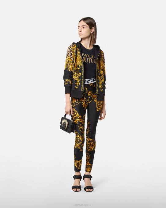 Versace ropa mujer camiseta con logo 6BPV2233 oro negro